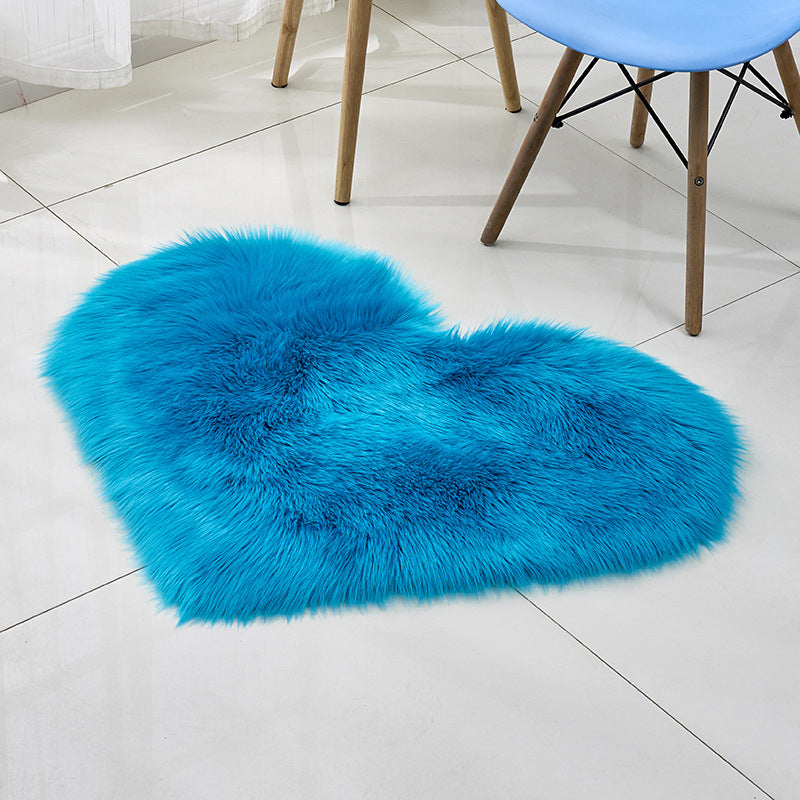 Multi-kleuren Noordse stijl Rug Faux Wol Plain Love Shape Tapijt Niet-slip achteruitgang Wasbaar huisdiervriendelijk tapijt voor thuis