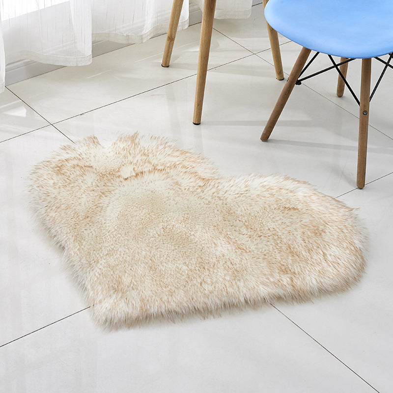 Multi-kleuren Noordse stijl Rug Faux Wol Plain Love Shape Tapijt Niet-slip achteruitgang Wasbaar huisdiervriendelijk tapijt voor thuis