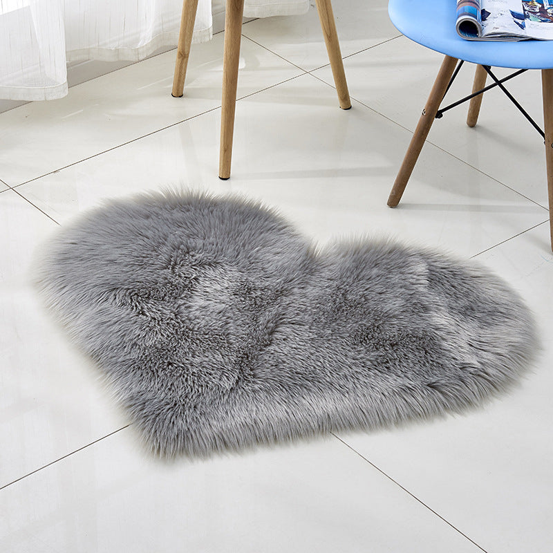 Multi-kleuren Noordse stijl Rug Faux Wol Plain Love Shape Tapijt Niet-slip achteruitgang Wasbaar huisdiervriendelijk tapijt voor thuis