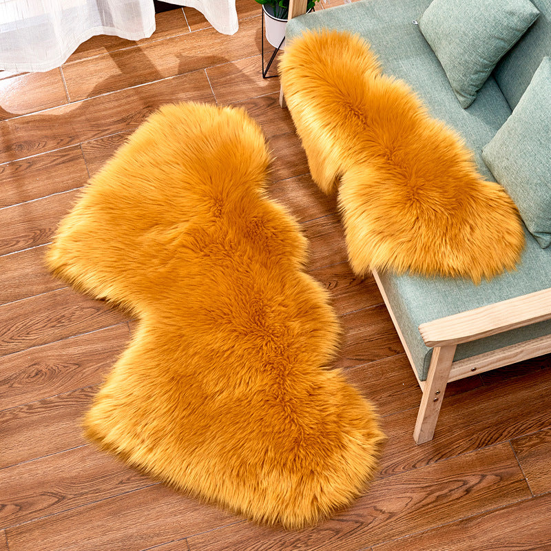 Double-Heart Shaped Modern Rug Multicolor Plain Carpet Stain Resistant Pet Friendly Non-Slip Backing Rug for Living Room