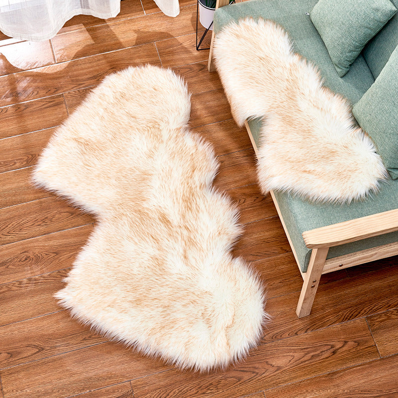 Double-Heart Shaped Modern Rug Multicolor Plain Carpet Stain Resistant Pet Friendly Non-Slip Backing Rug for Living Room