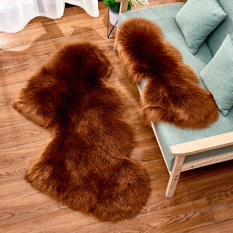 Double-Heart Shaped Modern Rug Multicolor Plain Carpet Stain Resistant Pet Friendly Non-Slip Backing Rug for Living Room