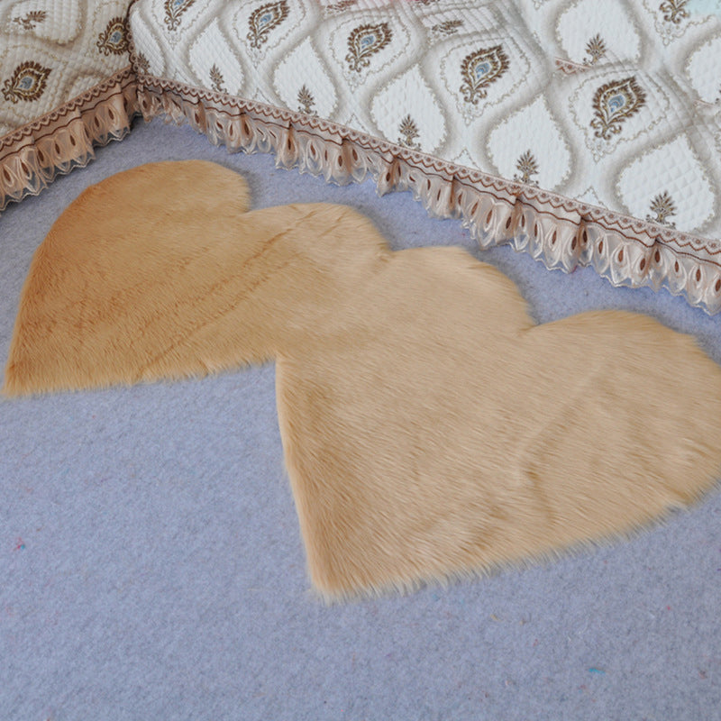 Symmetric Loving Heart Plain Rug Multi Colored Casual Style Carpet Shag Pet Friendly Stain Resistant Anti-Slip Rug for Door
