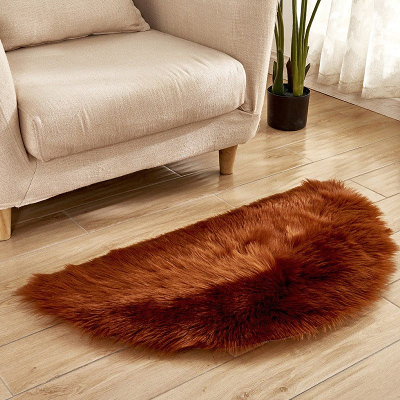 Rapis semi-cercle Prain Simplicité Multiplicité Tapis de tapis de teinture Washable Fluffy Fluffy pour le salon