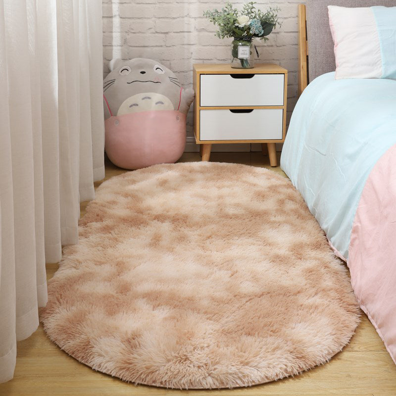Causal Tie Dye Rug Multicolored Fluffy Area Rug Stain Resistant Pet Friendly Carpet for Bedroom
