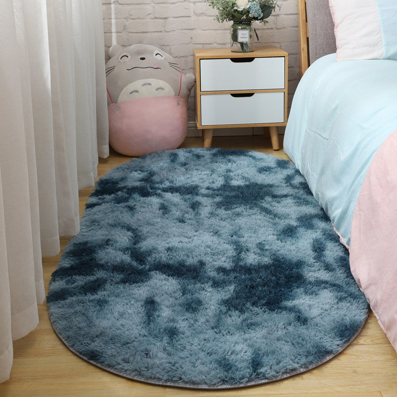 Causal Tie Dye Rug Multicolored Fluffy Area Rug Stain Resistant Pet Friendly Carpet for Bedroom