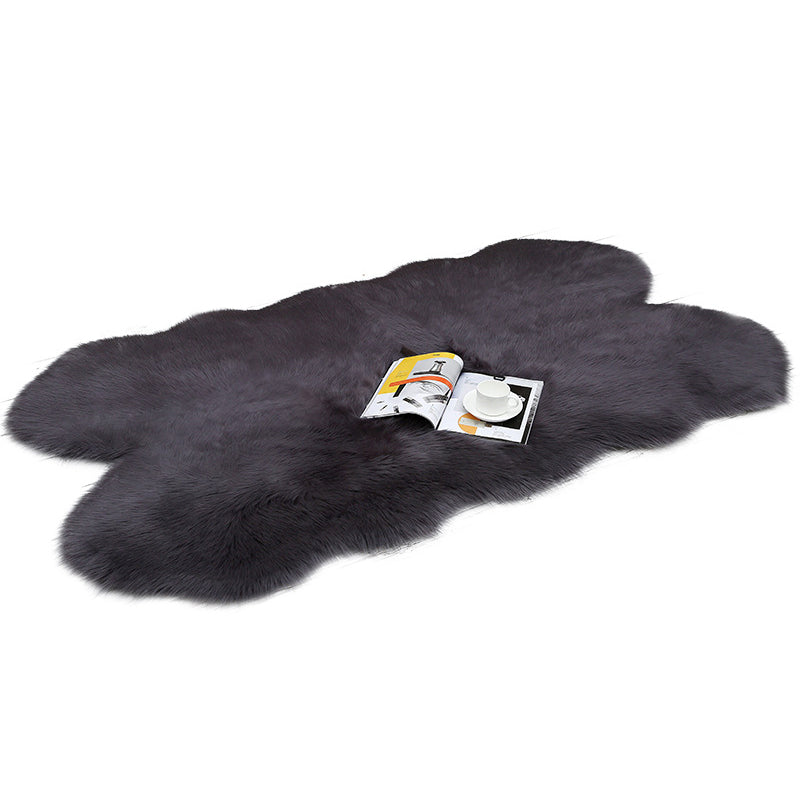 Shaggy Plain Rug Multi-Color Scandinavian Carpet Faux Fur Machine Washable Non-Slip Backing Pet Friendly Rug for Home