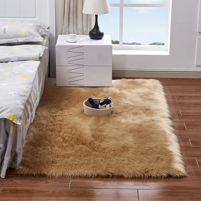 Tappeto a più colorato alla moda in finto lana in finto moquette in lavatrice in lavatrice per animali domestici tappeto non slip per camera da letto per camera da letto