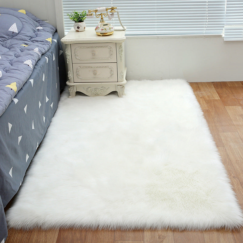 Shag Plain Rug Multi Color Simple Area Carpet Polypropylene Washable Anti-Slip Stain Resistant Rug for Room