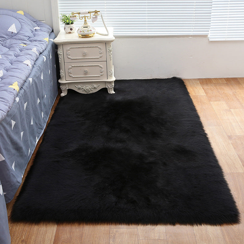 Shag Plain Rug Multi Color Simple Area Carpet Polypropylene Washable Anti-Slip Stain Resistant Rug for Room