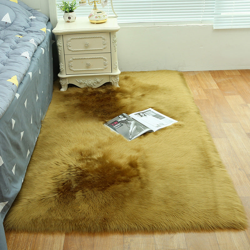 Shag Plain Rug Multi Color Simple Area Carpet Polypropylene Washable Anti-Slip Stain Resistant Rug for Room