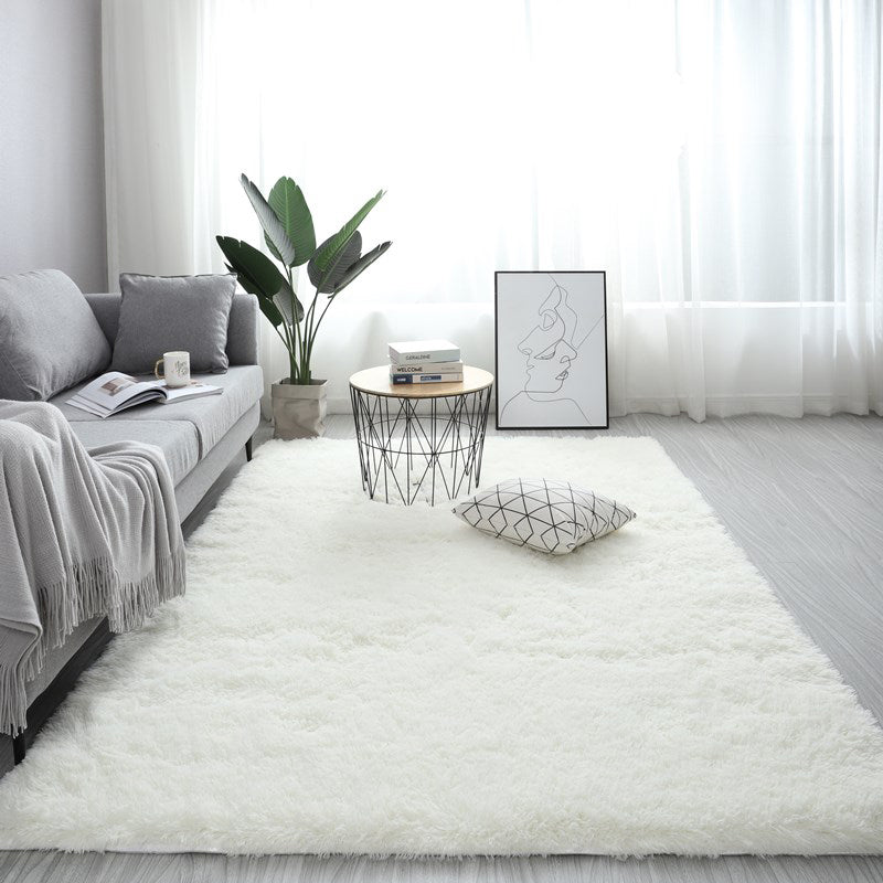 Soft Solid Rug Multi-Colored Minimalist Rug Fluffy Washable Pet Friendly Anti-Slip Backing Carpet for Home