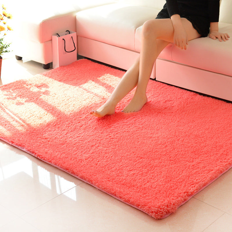 Multicolor Nordic Indoor Rug Faux Fleece Plain Carpet Machine Washable Pet Friendly Rug for Great Room