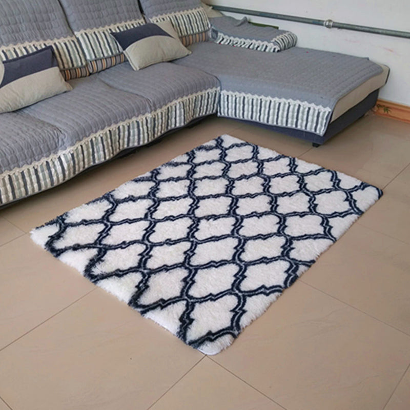 Tapis à motifs de quatrefoil unique Multi couleurs moderne Tapis fausse fausse fourrure anti-glissement