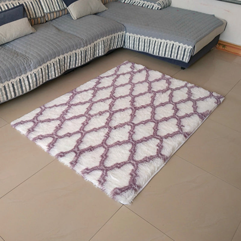 Tapis à motifs de quatrefoil unique Multi couleurs moderne Tapis fausse fausse fourrure anti-glissement