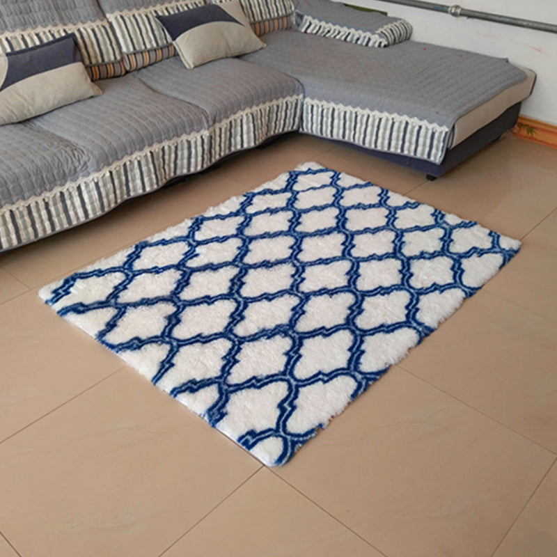 Tapis à motifs de quatrefoil unique Multi couleurs moderne Tapis fausse fausse fourrure anti-glissement
