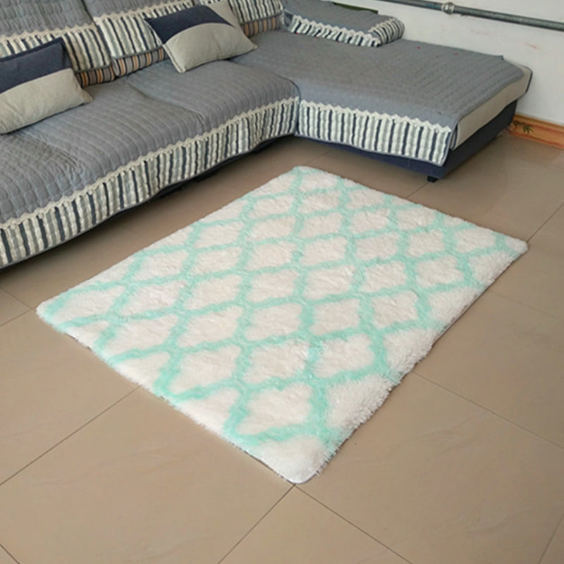 Tapis à motifs de quatrefoil unique Multi couleurs moderne Tapis fausse fausse fourrure anti-glissement