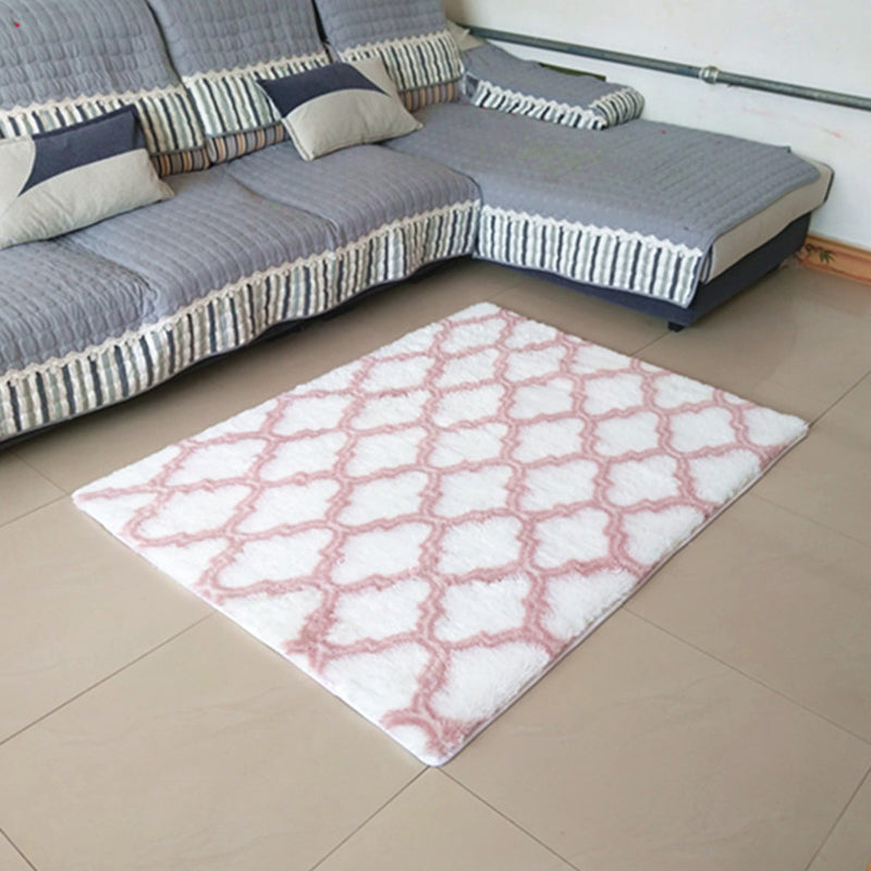 Tapis à motifs de quatrefoil unique Multi couleurs moderne Tapis fausse fausse fourrure anti-glissement