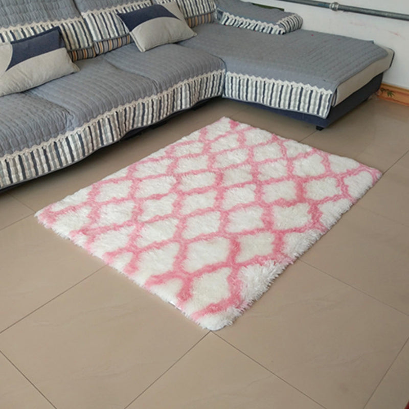 Tapis à motifs de quatrefoil unique Multi couleurs moderne Tapis fausse fausse fourrure anti-glissement