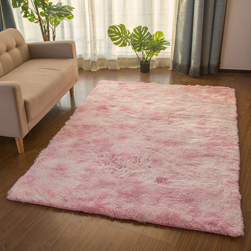Multi Color Plain Rug Fluffy Scandinavian Carpet Pet Friendly Washable Rug for Great Room