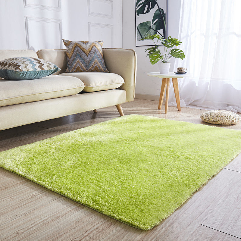 Nice Multicolor Relaxing Rug Faux Wool Plain Rug Stain Resistant Washable Non-Slip Backing Area Carpet for Living Room