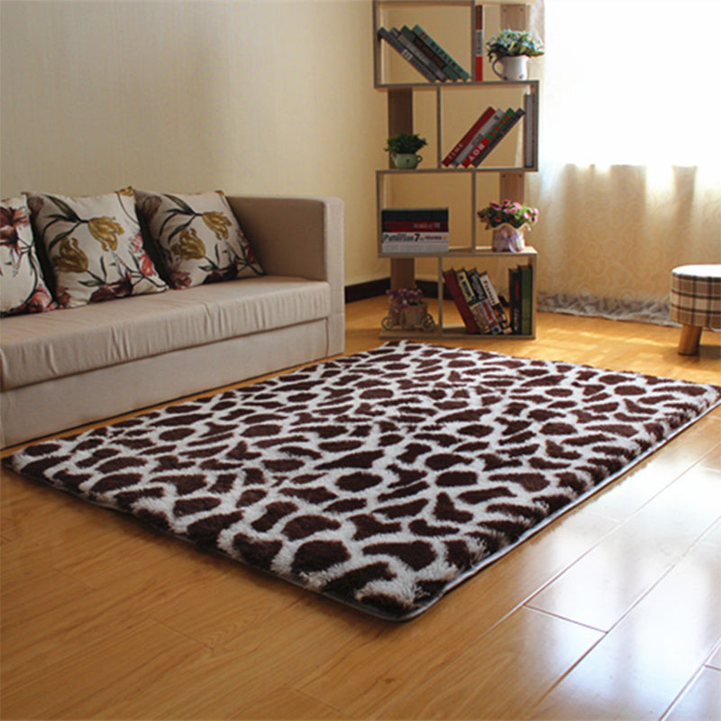 Stylish Leopard Print Rug Multicolor Comfort Rug Fluffy Stain Resistant Washable Anti-Slip Carpet for Home