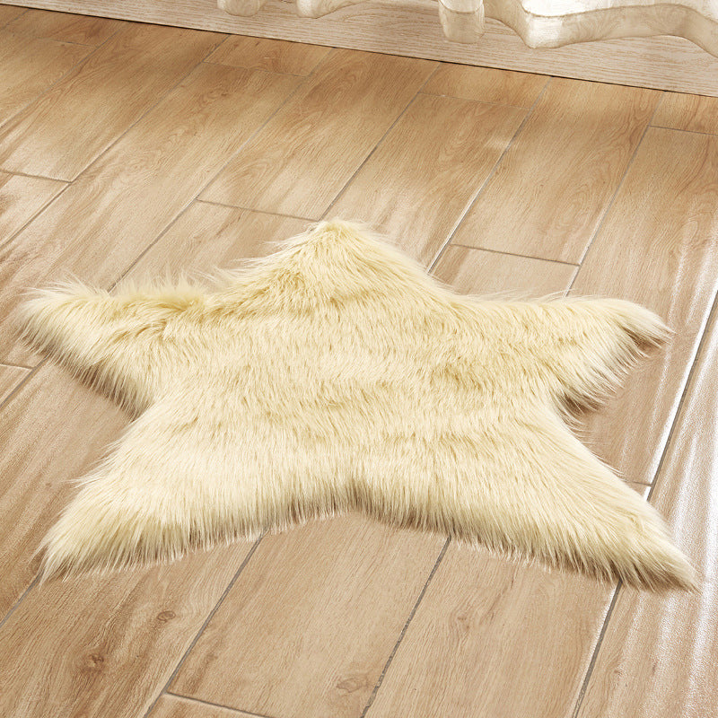 Tapis ordinaire en forme d'étoile multi-couleurs moderne moderne fausse en laine en laine pour animaux de compagnie convivial de compagnie de support antidérapant lavable pour chambre