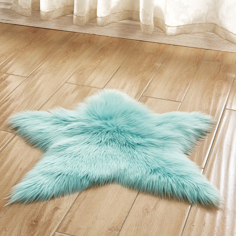 Tapis ordinaire en forme d'étoile multi-couleurs moderne moderne fausse en laine en laine pour animaux de compagnie convivial de compagnie de support antidérapant lavable pour chambre
