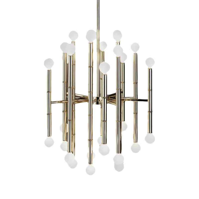 Metallflöte hängende Kronleuchter moderne 30 Lichter Schwarz/Silber/Gold Suspension Licht für Wohnzimmer
