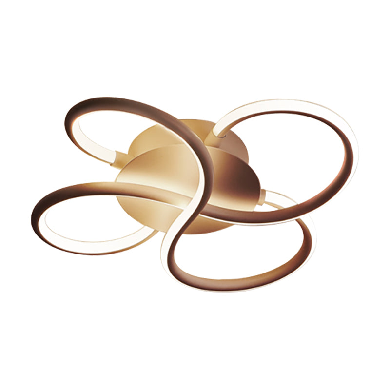 Blumenform Acryl Flush Mount Moderne LED Weiß/Kaffee Flush Mount Leuchte in Weiß/Warmes Licht, 16.5"/23.5"/31.5" Breite