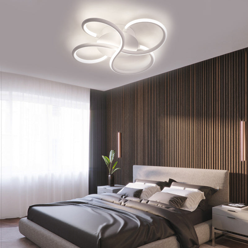Blumenform Acryl Flush Mount Moderne LED Weiß/Kaffee Flush Mount Leuchte in Weiß/Warmes Licht, 16.5"/23.5"/31.5" Breite