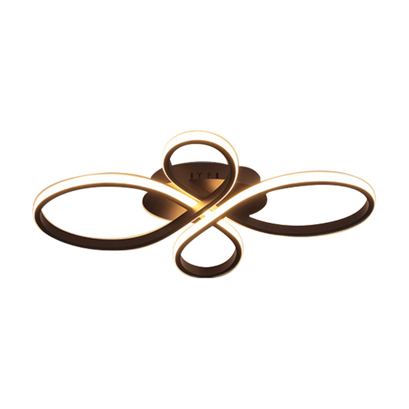 Acrylic Flower-Shaped Flush Mount Modernist 23.5"/31.5"/39" Wide Led White/Coffee Flush Ceiling Light Fixture in White/Warm Light