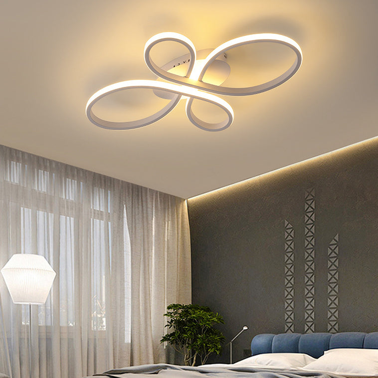Acrylic Flower-Shaped Flush Mount Modernist 23.5"/31.5"/39" Wide Led White/Coffee Flush Ceiling Light Fixture in White/Warm Light