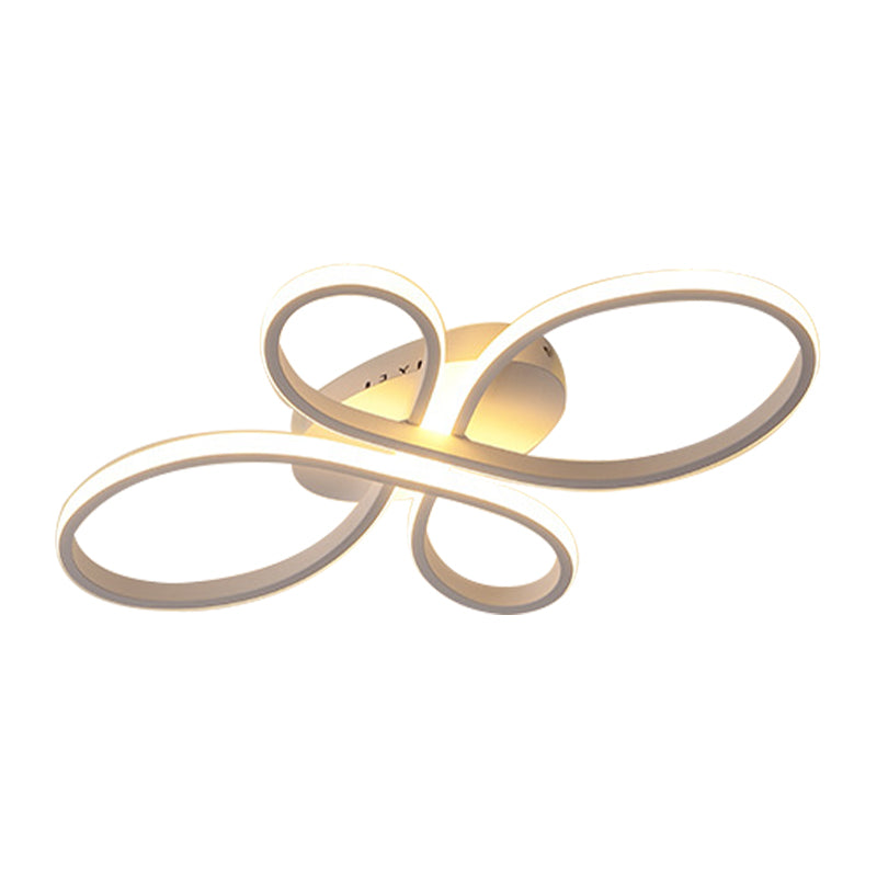 Acrylic Flower-Shaped Flush Mount Modernist 23.5"/31.5"/39" Wide Led White/Coffee Flush Ceiling Light Fixture in White/Warm Light