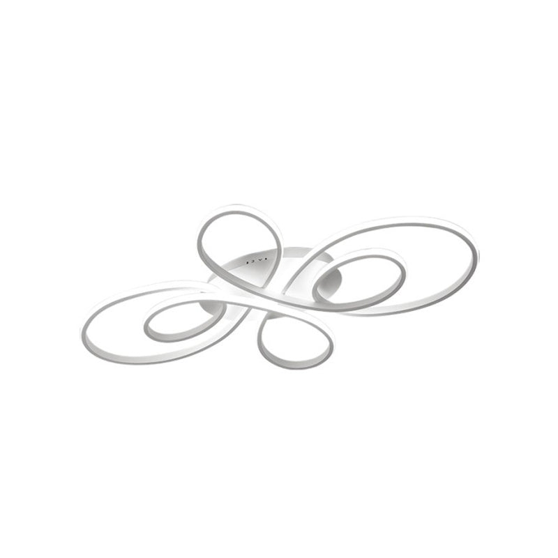 Acrylic Flower-Shaped Flush Mount Modernist 23.5"/31.5"/39" Wide Led White/Coffee Flush Ceiling Light Fixture in White/Warm Light