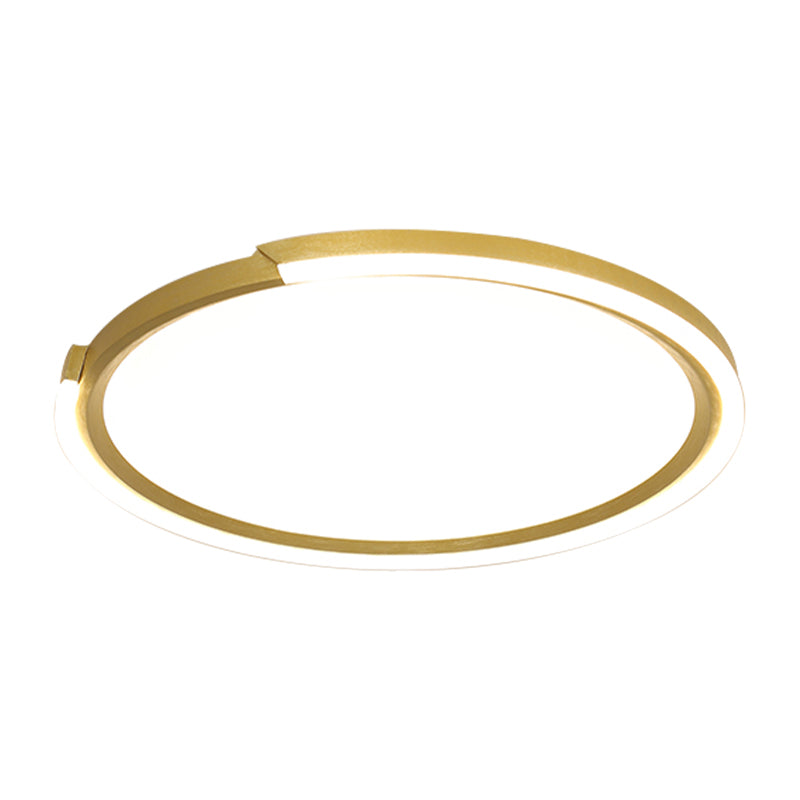 Round Acrylic Flush Mount Lighting Modern Led 15"/18"/23" Wide White/Black/Gold Flush Ceiling Lamp Fixture in Warm Light