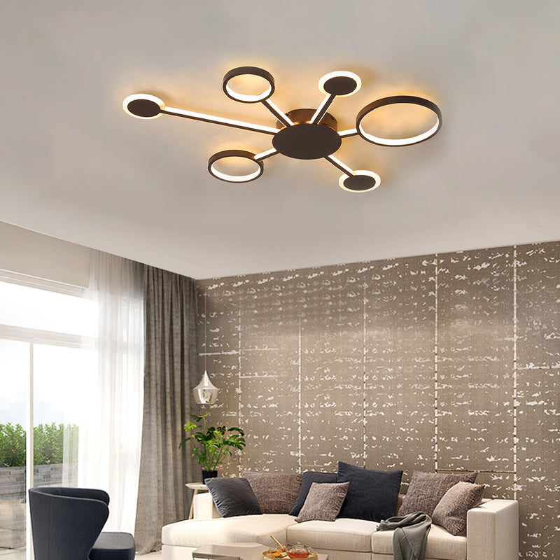 Acrílico Sputnik montaje empotrado modernista 4/5/6 luces café LED montaje empotrado lámpara en luz blanca/cálida