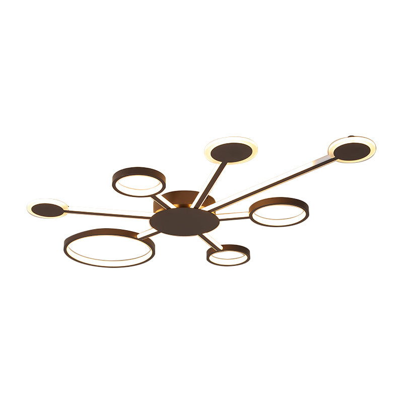 Acrílico Sputnik montaje empotrado modernista 4/5/6 luces café LED montaje empotrado lámpara en luz blanca/cálida