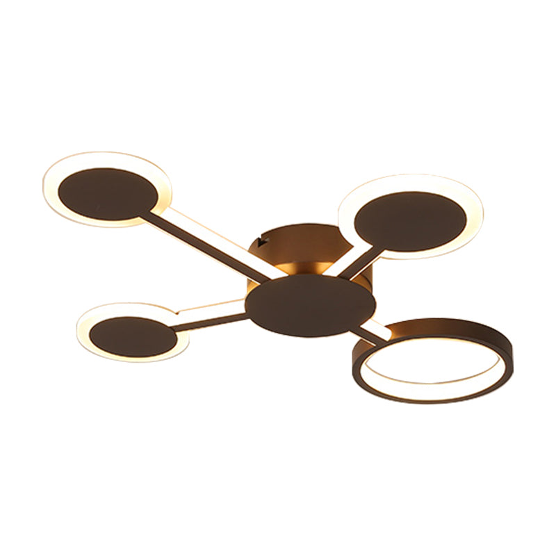 Acrílico Sputnik montaje empotrado modernista 4/5/6 luces café LED montaje empotrado lámpara en luz blanca/cálida