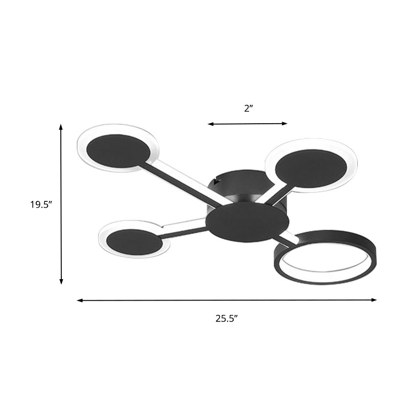 Acrílico Sputnik montaje empotrado modernista 4/5/6 luces café LED montaje empotrado lámpara en luz blanca/cálida