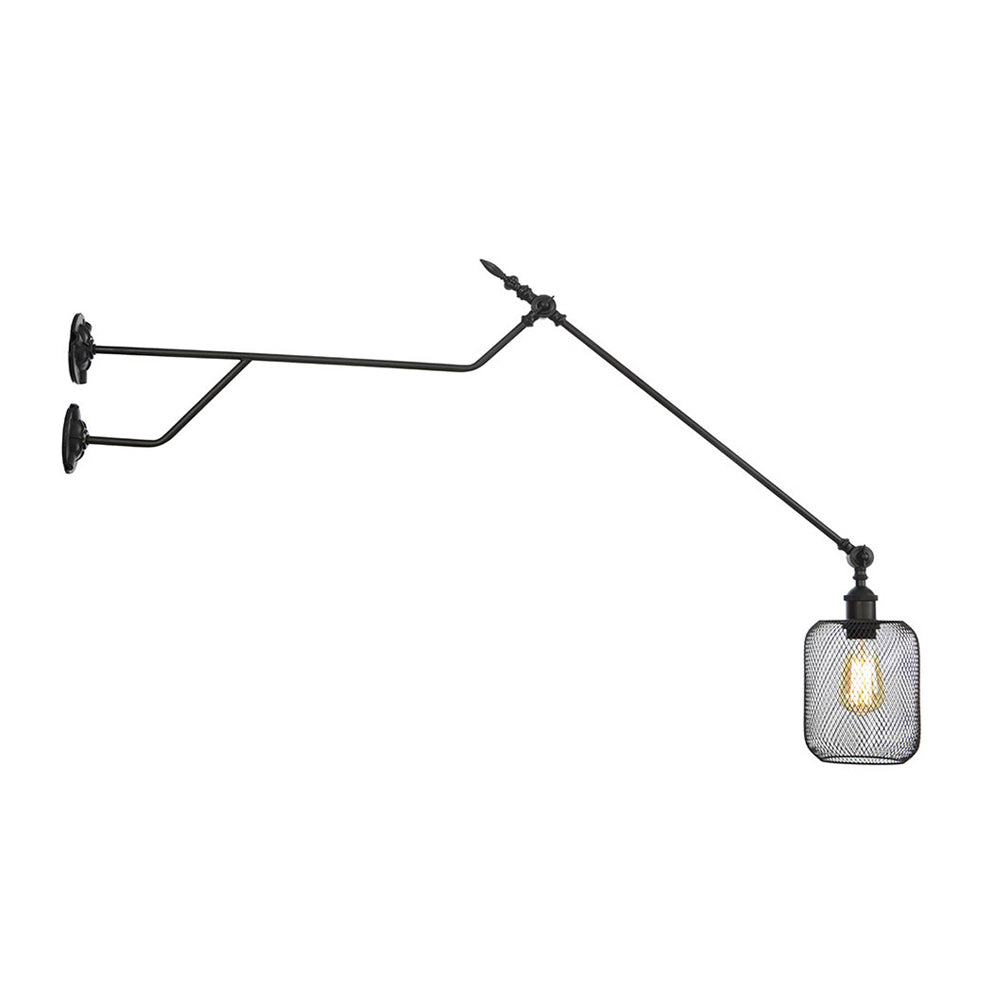 1 Light Metal Wall Lamp Industrial Black Cylinder/Bottle Shade Indoor Sconce Light Fixture