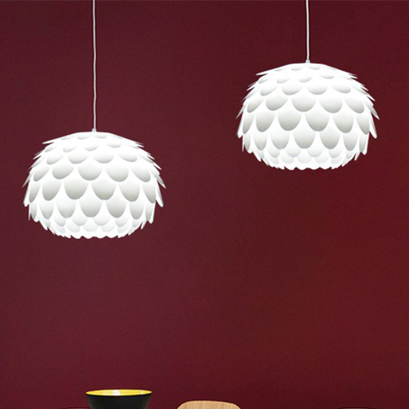 Squama Anhänger Leichtes Bogen Deco Plastik 1 helle weiße Decke Anhänger Licht für Schlafzimmer, 12 "/16" breit