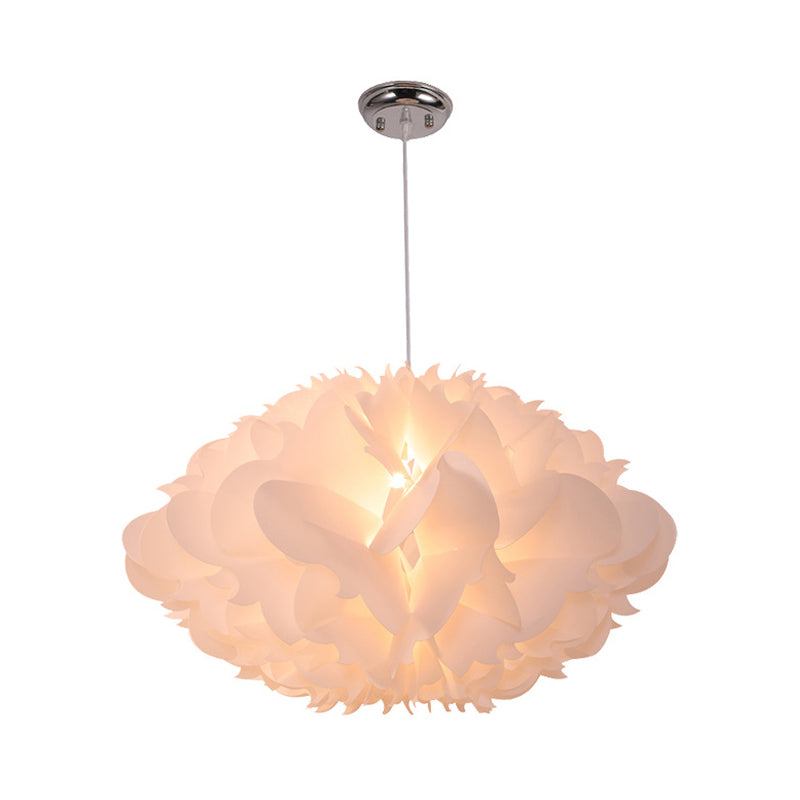 Cloud Hanging Ceiling Light Art Deco Acrylic 1 Light White Suspension Light for Dining Room, 16"/23.5" Wide