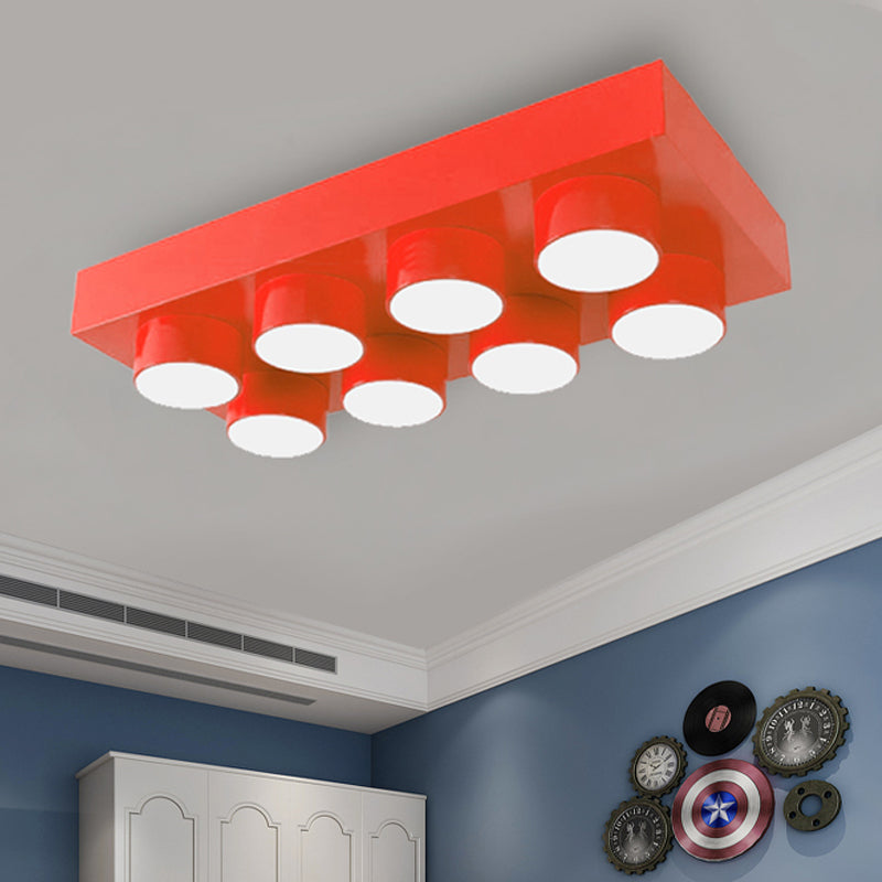 Modern Simple Flush Mount Light Rechthoek Multi-head metalen plafondlamp voor keuken