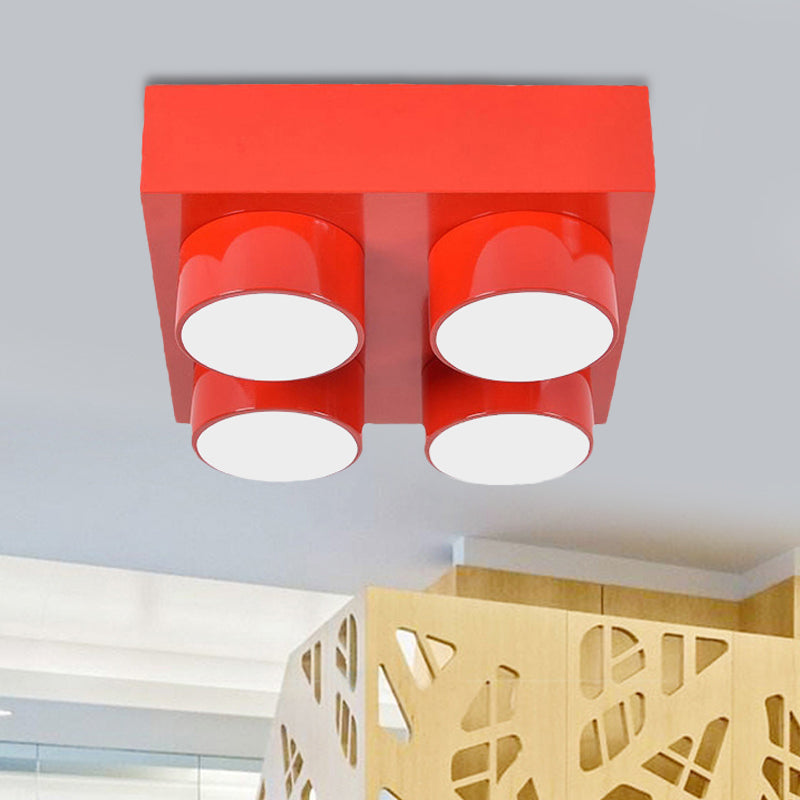 Modern Simple Flush Mount Light Rechthoek Multi-head metalen plafondlamp voor keuken