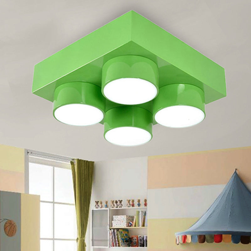 Modern Simple Flush Mount Light Rechthoek Multi-head metalen plafondlamp voor keuken