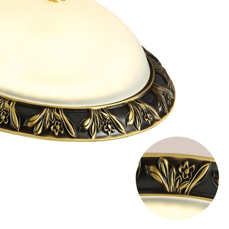 Plafonnier LED en forme de bol en verre opale, luminaire d'intérieur Vintage pour salon, café