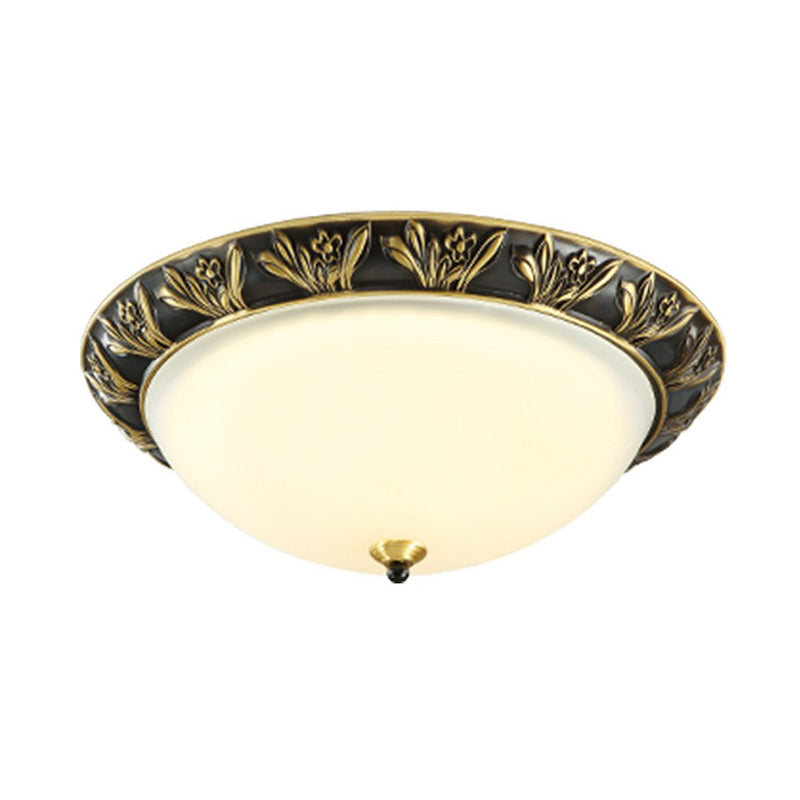 Plafonnier LED en forme de bol en verre opale, luminaire d'intérieur Vintage pour salon, café