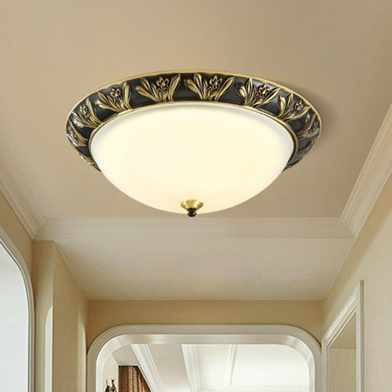 Plafonnier LED en forme de bol en verre opale, luminaire d'intérieur Vintage pour salon, café