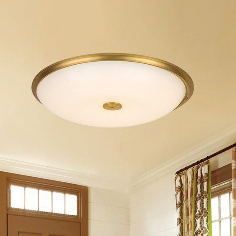 Ultradünne milchige Glas LED Flush Licht Rustikale Schlafzimmer Flush Deckenleuchte